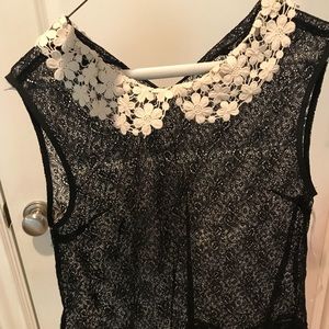 Lace Tank with Peter Pan collar